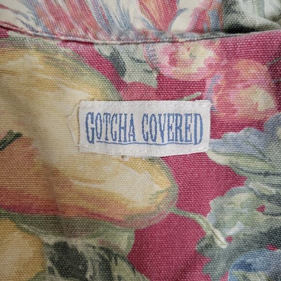Vintage 90s Gotcha Covered Denim Floral Vest Size Medium - Picture 6 of 9